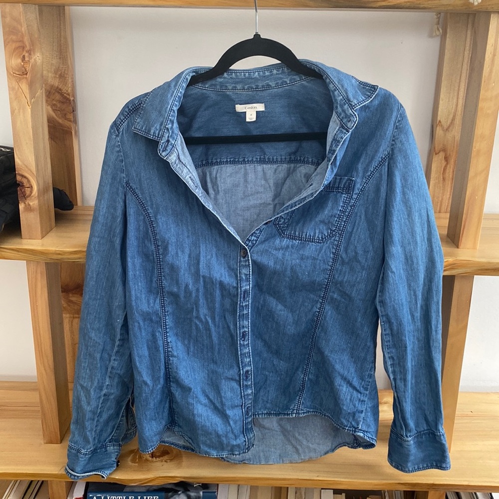 Caslon blue Jean button up
